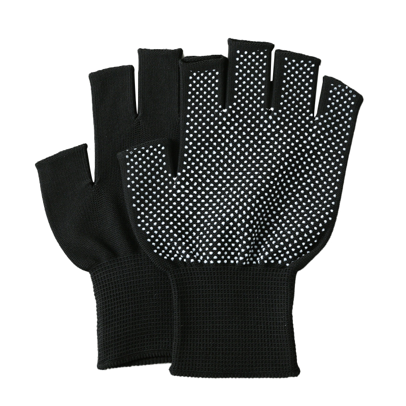 Anti-skidding Half-finger Protective Black Gloves