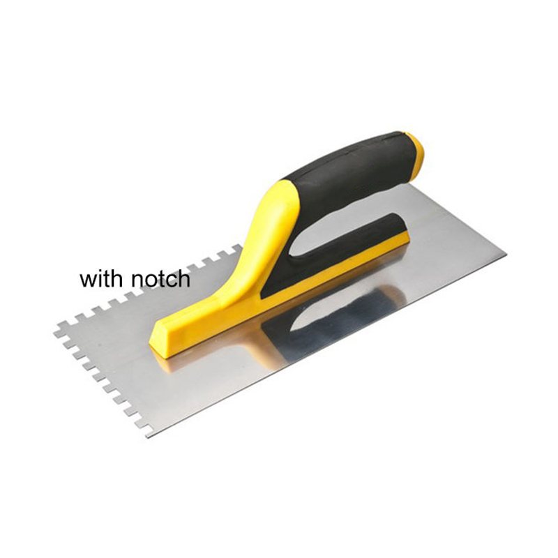 Professional Plastering Equipment Rust proof Yellow and Black Handle Mirror Polished Brickwork Trowel