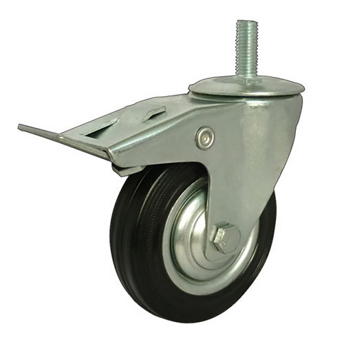 High Quality Rubber Industrial Casters With Brake