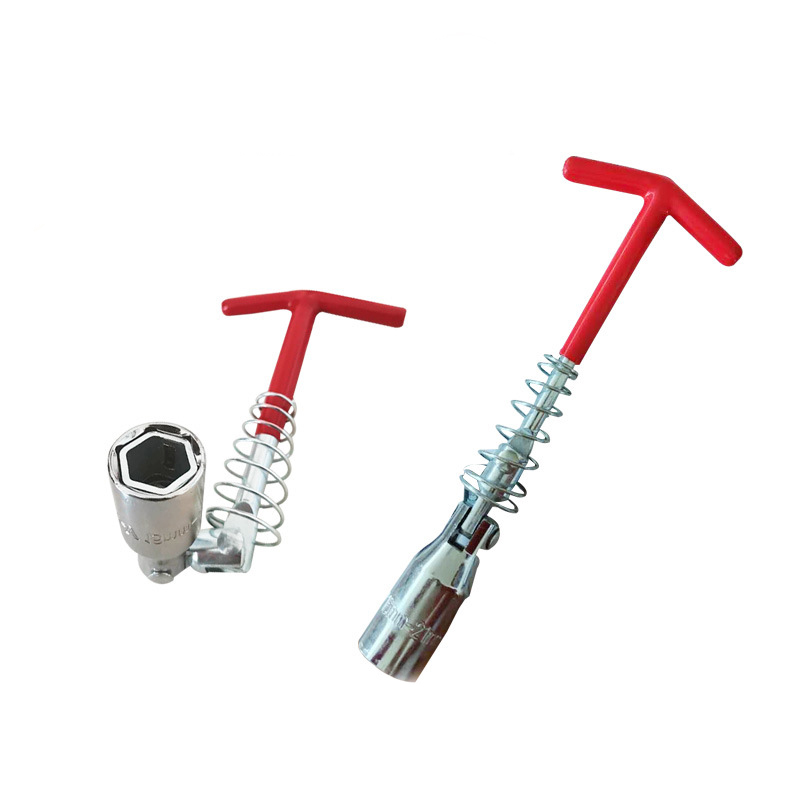 Flexible Unfold T Shape Socket Wrench with Spring
