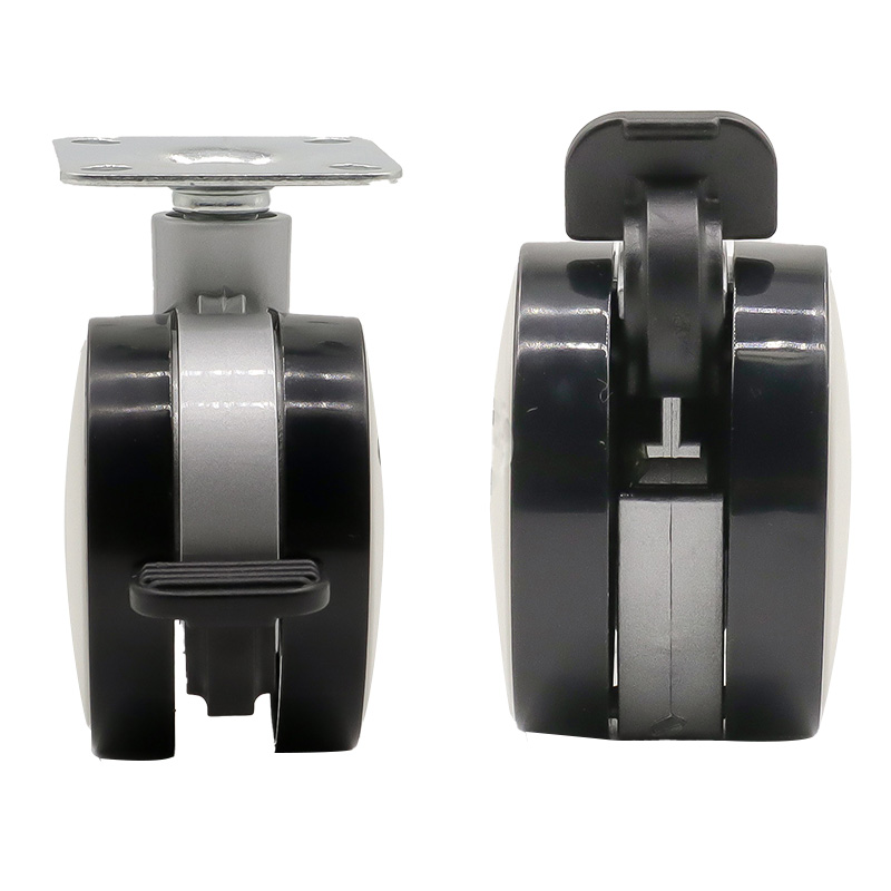 Portable Nylon Flat 60mm Wheel Casters With Brake