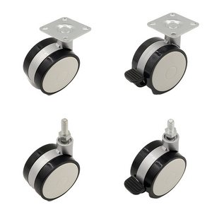 Portable Nylon Flat 60mm Wheel Casters With Brake