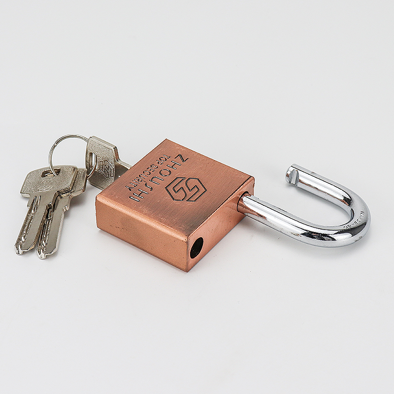 Square Padlock Red Brass Door Lock with Keys