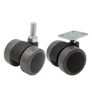 Flat Screw 40mm PVC Furniture Caster With Brake