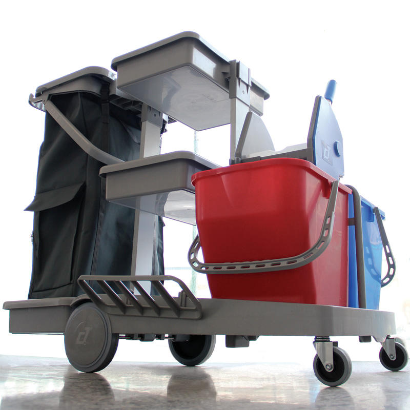 Plastic Cleaning Carts with Mop Bucket