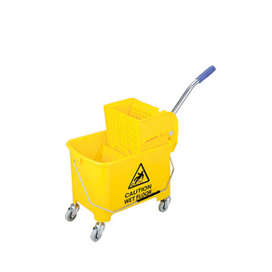 Strong Plastic Material PP Cleaning Cart,hotel Semi-automatic Housekeeping Cleaning Cart Trolley