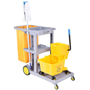 Indoor Outdoor Plastic Housekeeping Cleaning Cart