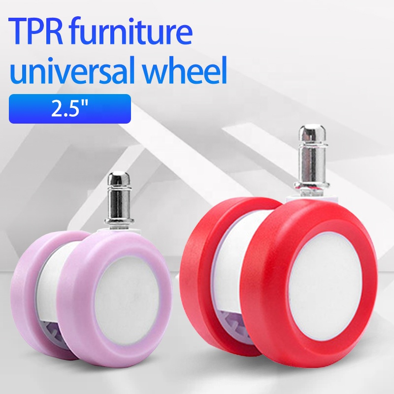 2.5 Inch 60mm Caster Colorful Chair Caster Universal Wheel Casters For Moving