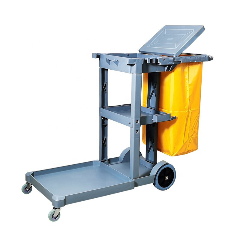 Hotel Hospital Mall Rooms Plastic Cleaning Cart Housekeeping Trolley