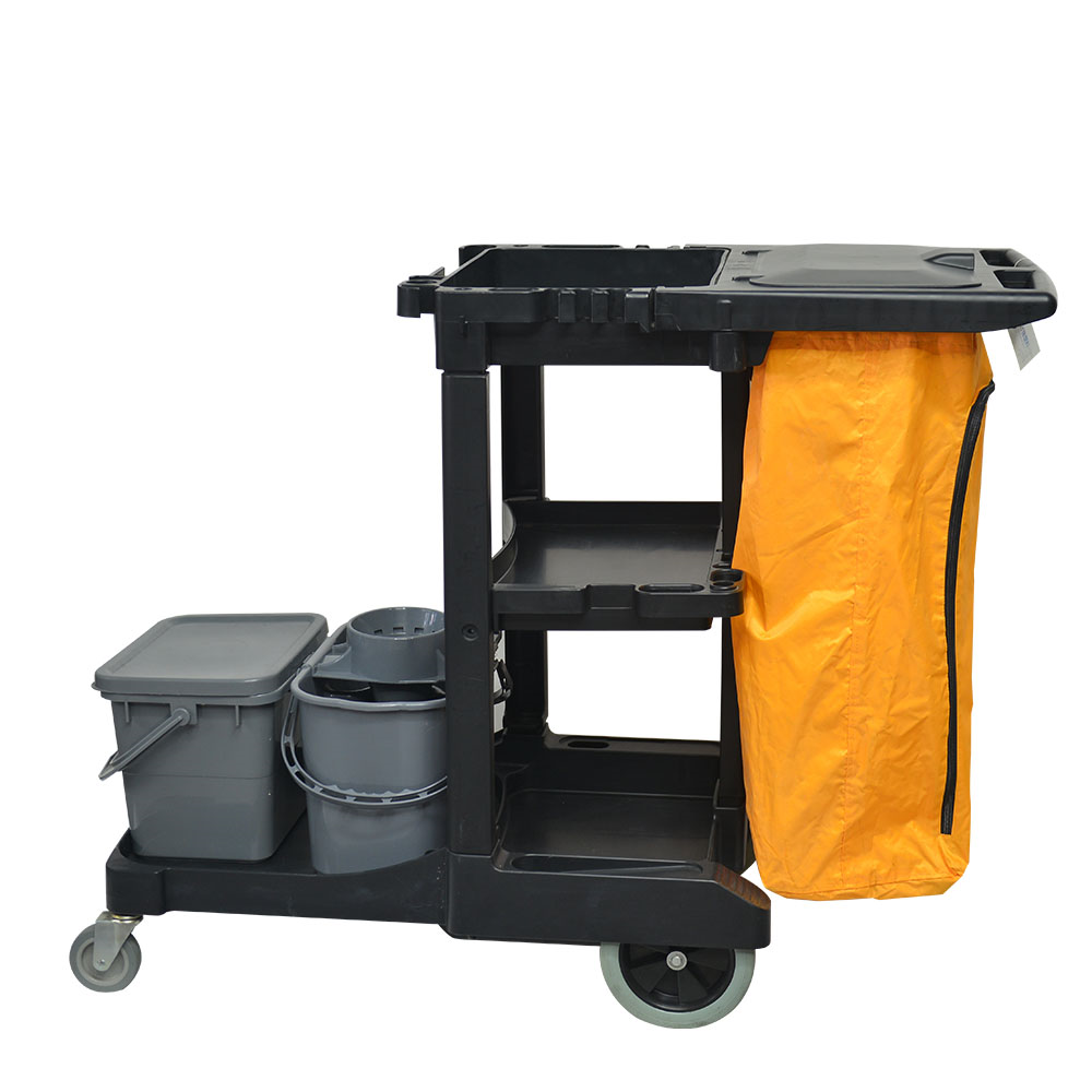Commercial Multifunction Hotel Housekeeping Plastic Street Cleaning Cart Cleaning Service Trolley