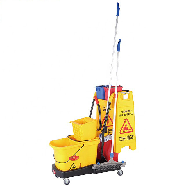 Hotel Plastic Service Cleaning Trolley Multifunction Cleaning Cart For Hospital