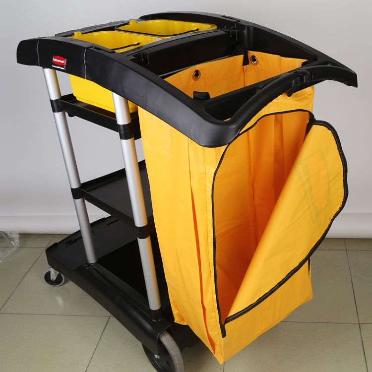 Hotel Room Cleaning Cart With Rubber Wheels
