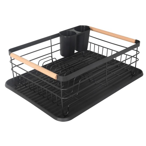 Kitchen Tableware Storage Black Rack for Dishes and Dishes with Chopsticks Cage Drain Rack