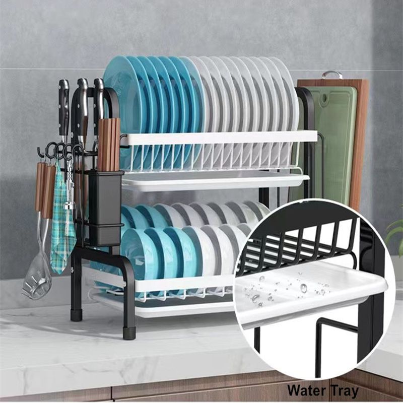 Kitchen Full Set Stainless Steel Dish Filter Drainer Storage Dish Racks with Two Layers