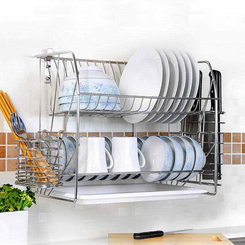 Stainless Steel Wall Mounted Dish Drying Racks Drainer