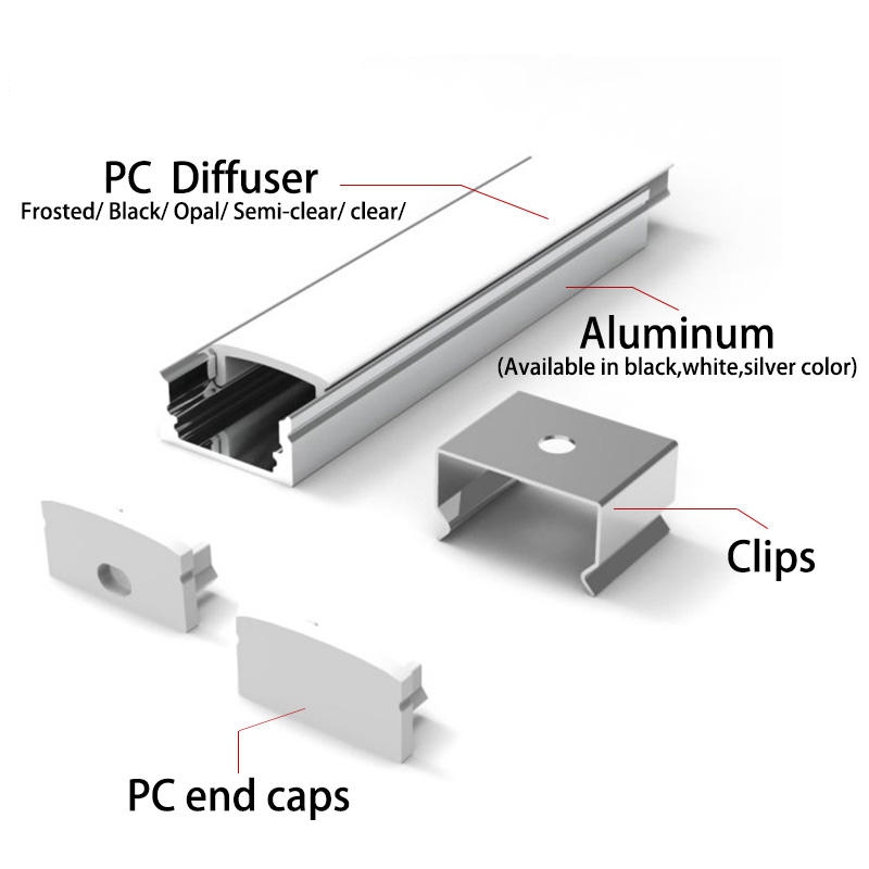 Extrusion Aluminium Profile Led Strip Light Aluminium Profile for Ceiling Light Bar Lighting