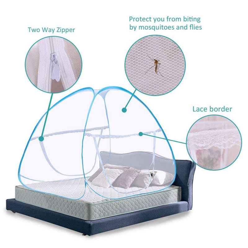 Portable Foldable Anti Mosquito Bites for Bed Camping Travel Home Outdoor Bed Canopy Mosquito Net