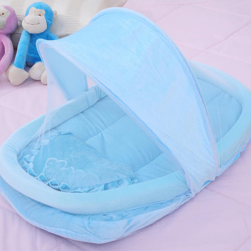 Newborn Babies Foldable Baby Mosquito Net with Cotton Pads and Pillows