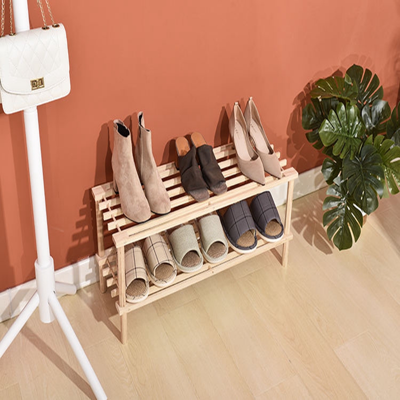 Easy Install Shoe Rack Stackable Wood Shoe Rack for Entryway Wooden Shoe Tree