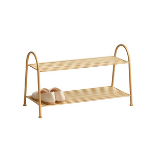 gold shoe rack