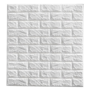 white wash brick backsplash