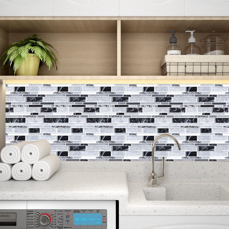 3D Wall Tile Wallpaper Sticker Waterproof Kitchen Backsplash 3D Tile Sticker
