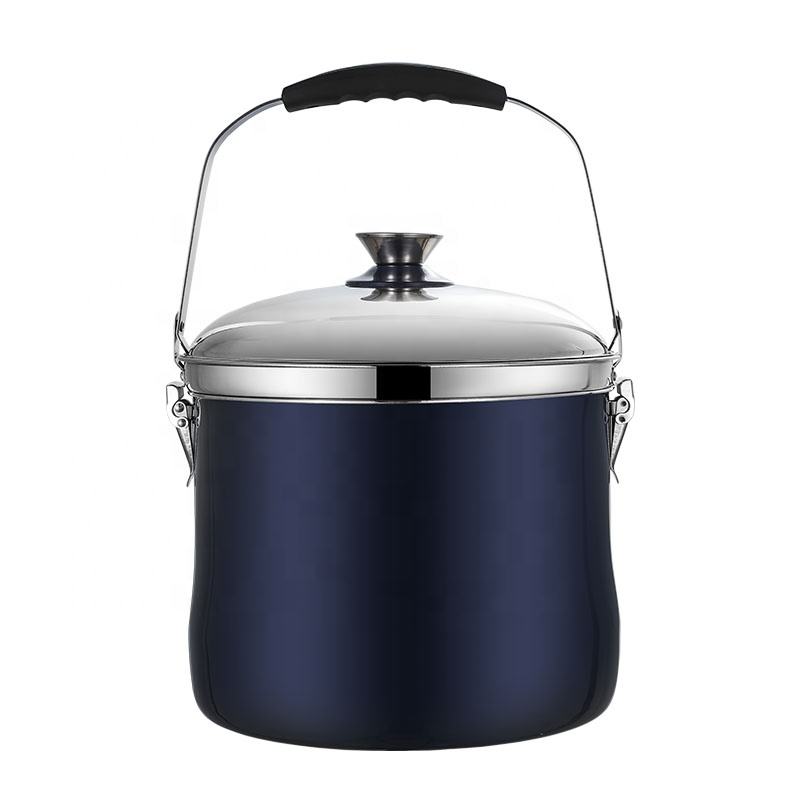 7l Pots Stainless Steel Heat Preservation Pot Outdoor Soup Kitchen Food Cookware Casserole