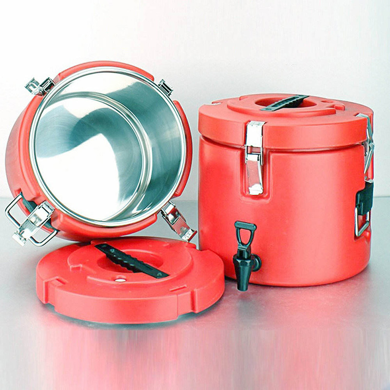 Stainless Steel Heat Temperature Preservation Insulation Barrel Pot Double Wall Lid Large Container