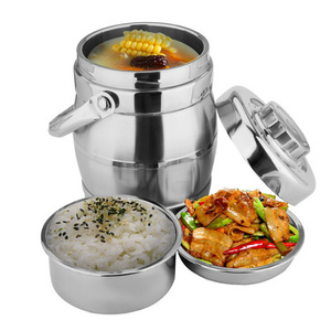 1.6L Double Drum Type Insulation Pot Insulation Bucket Stainless Steel