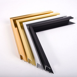 Home Decor Display Picture Modern Fashion Black Golden Aluminum Frame Moulding