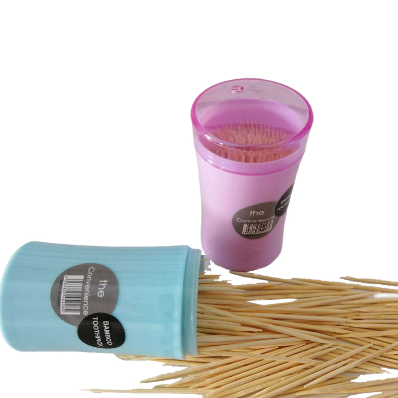 Disposable Color Round Boxed Bamboo Toothpick Double-ended Fruit Toothpick Household