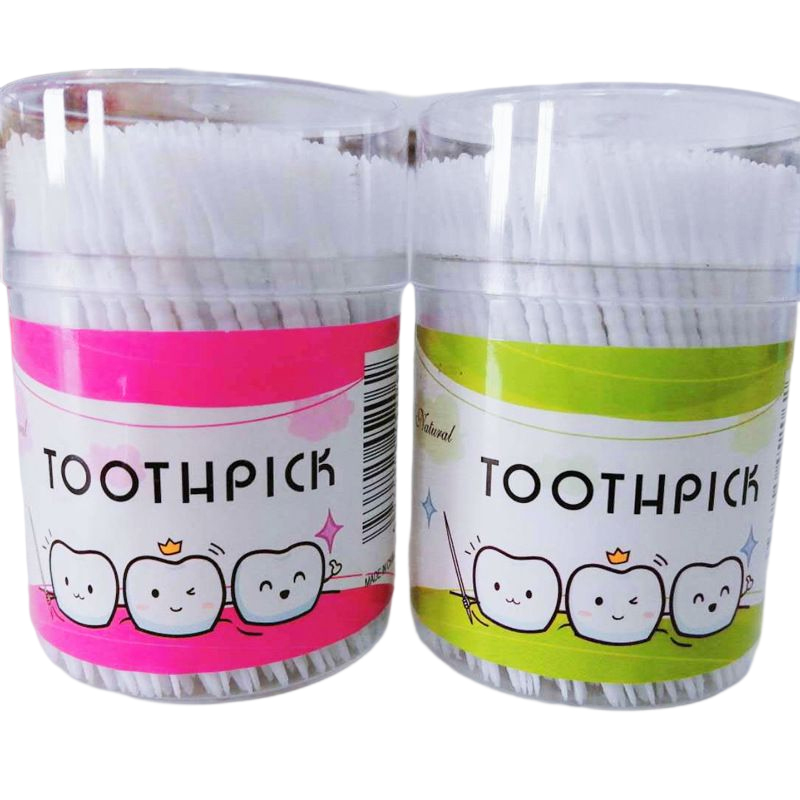 Natural Bamboo Disposable Double-ended Plastic Toothpick Fruit Toothpick