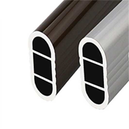 Hollow Rectangular  Furniture Accessories Profile Hanging Rail Wardrobe Aluminum Tube