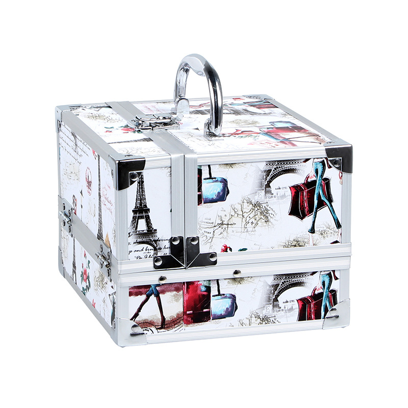 3 in 1 Rolling Makeup Train Case Cosmetic Makeup Case