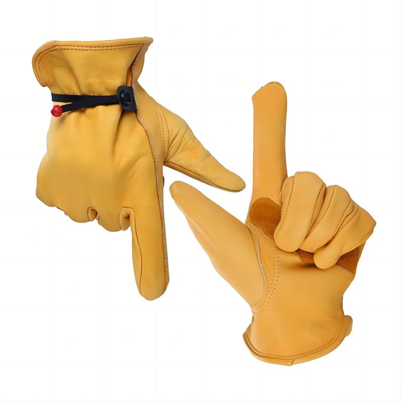 Cow Split Leather Welding Working Construction Gloves For Men