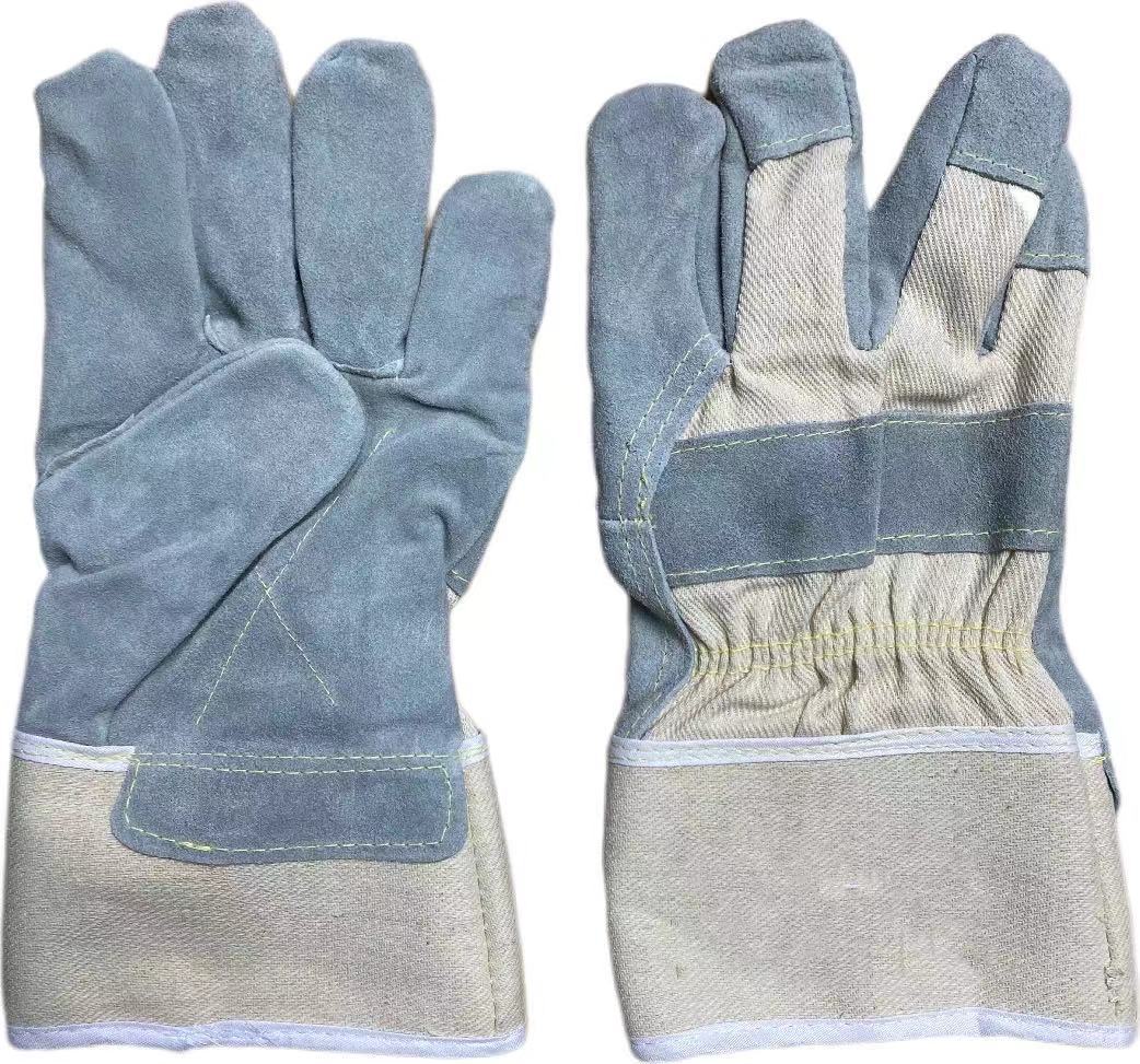 Heat Insulation Cow Split Leather Welding Working Gloves