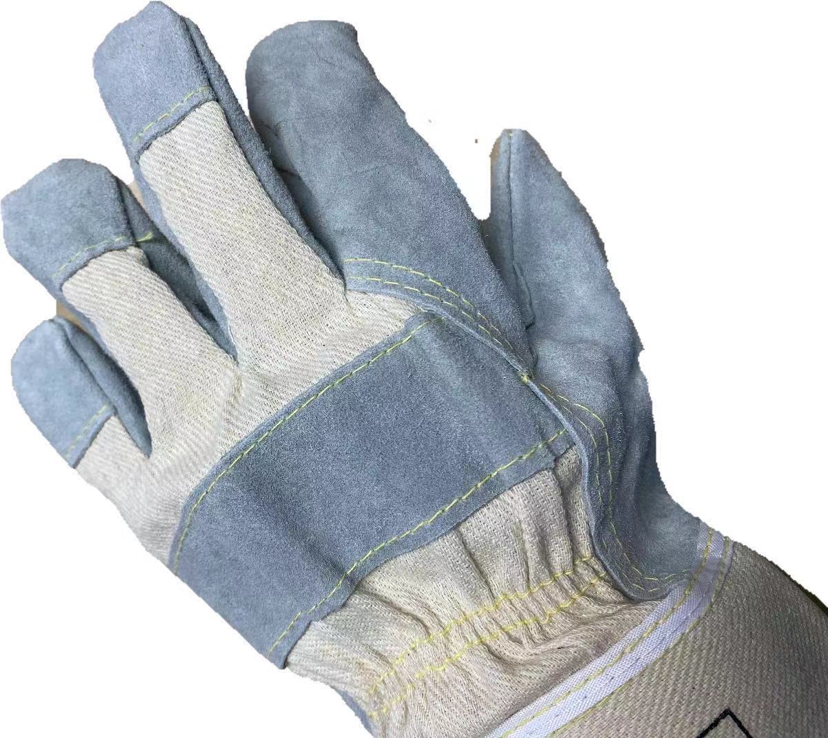 Heat Insulation Cow Split Leather Welding Working Gloves