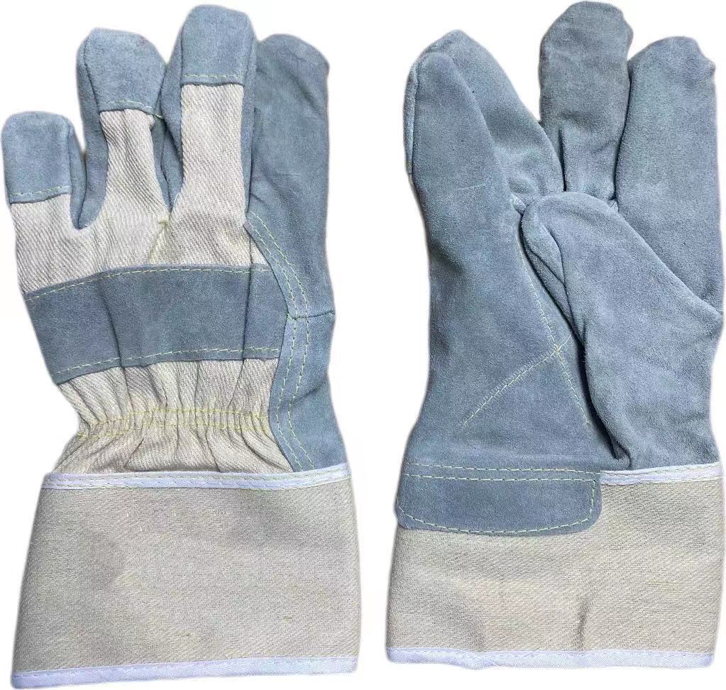 Heat Insulation Cow Split Leather Welding Working Gloves