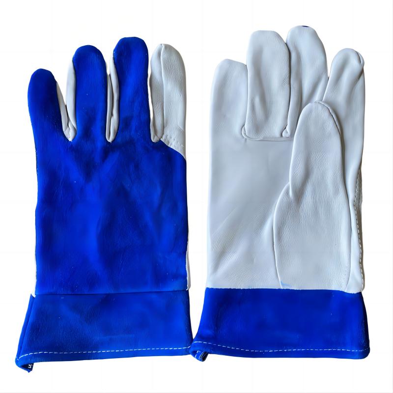 Blue Wear Resistant Sheepskin Garden Gloves Labor Gloves