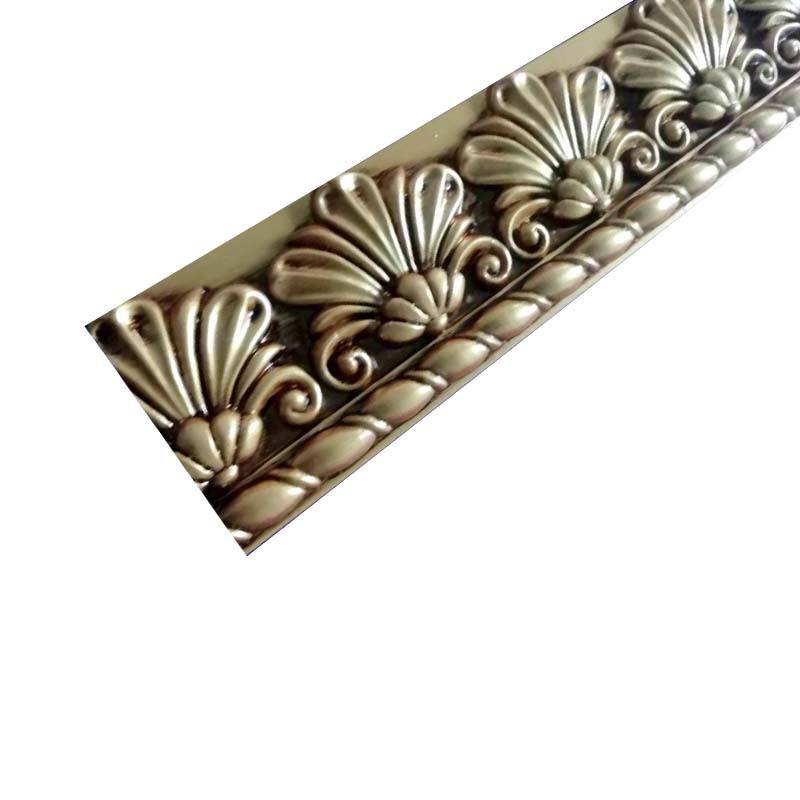 Chinese Mahogany Gold Painted PU Line PU Carved Gold And Silver Flat Line Top Corner Line Antique Silver Decorative Line
