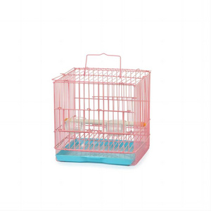 21.5X21.5X22.5cm Pink Simple Pet Products Pet Metal Bird Cage