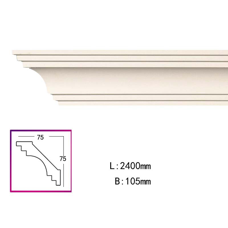 Ceiling Decoration European PU Line Plain Surface PU Internal Corner Line Top Corner Line
