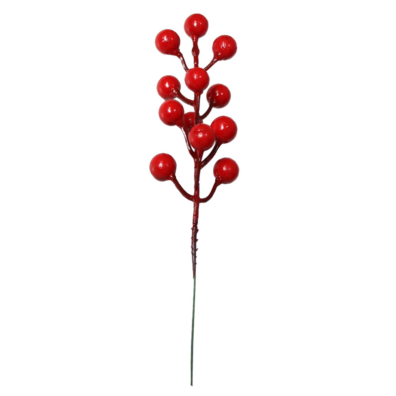 Artificial Red Berry Stems Burgundy Red Berry Picks Holly Berries Branches for Crafts Christmas Decorations