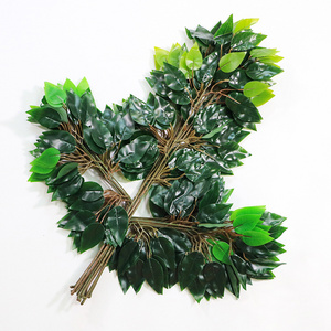 Uv Proof Real Touch Green Leaf Branches Artificial Tree Branch Leaves  For Outdoor Decoration