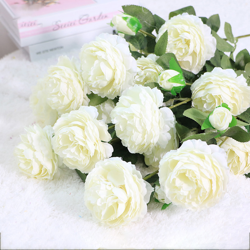 Artificial Silk Flowers Peony Real Touch Peonies SilkPeony Bouquet For Home Wedding Decoration