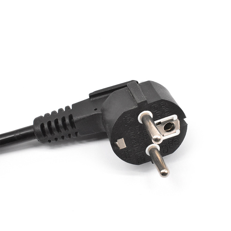 Three Core European Standard Plug Pin Tail Power Cord PVC European Plug Cord