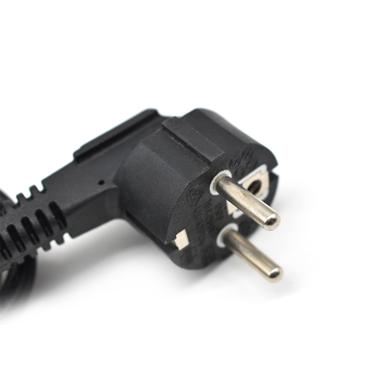 Three Core European Standard Plug Pin Tail Power Cord PVC European Plug Cord