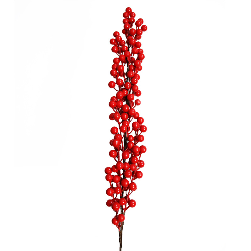 Christmas Atmosphere Layout Supplies Flowers Red Fruit Artificial Holly Plastic Holly For Decoration