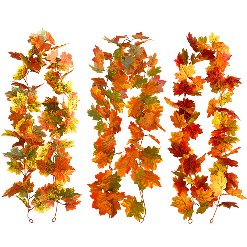 Fall Hanging Plant Artificial Autumn Maple Leaves Garland for Garden Party