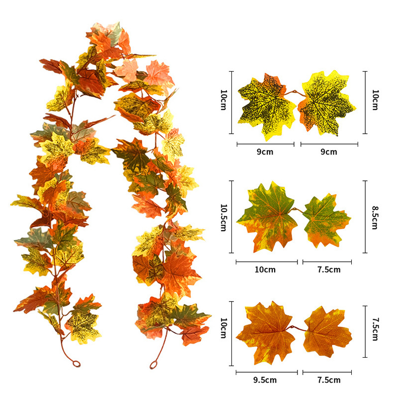 Fall Hanging Plant Artificial Autumn Maple Leaves Garland for Garden Party
